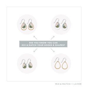 Kiasmin 2 Aura Layered Iconic Outline Drop Earrings