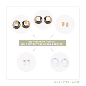 Kiasmin 2 Elegance Layered Small Retro Stud Earrings