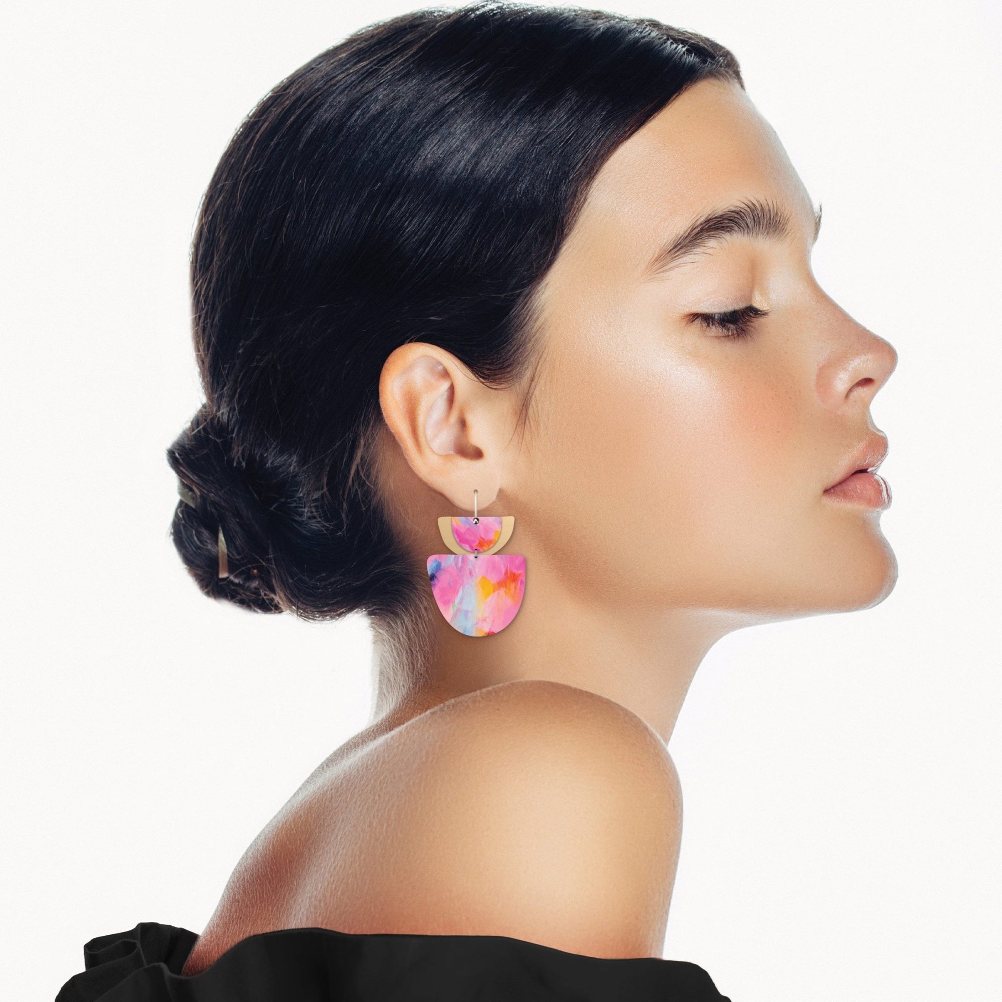 Maggi McDonald Maggi Layered Double Bell Drop Earrings