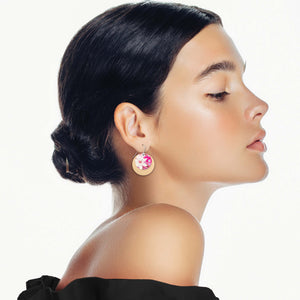 Kelsie Rose Whimsical Blooms Layered Large Circle Drop Earrings