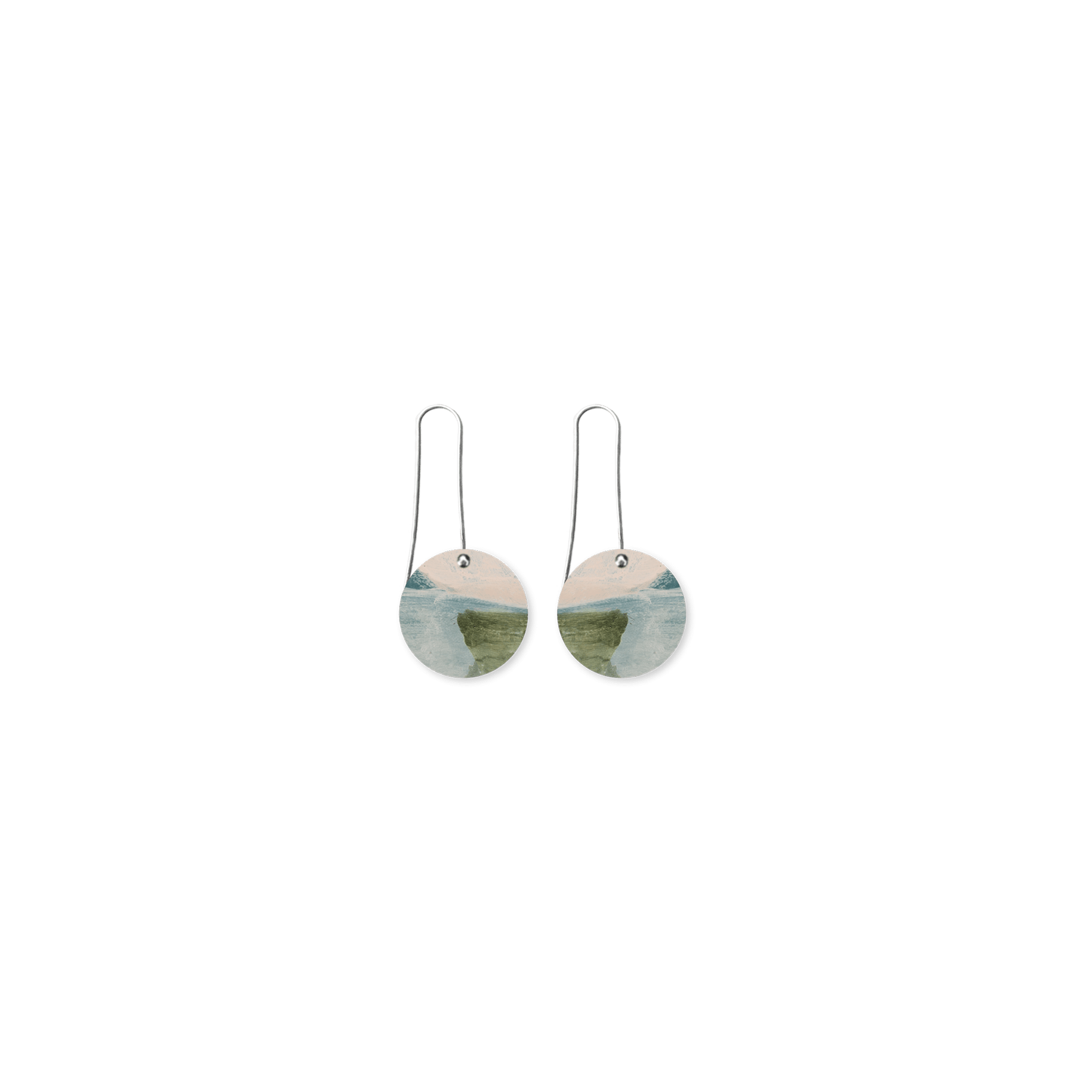 Kiasmin 2 Aura Circle Long Drop Earrings