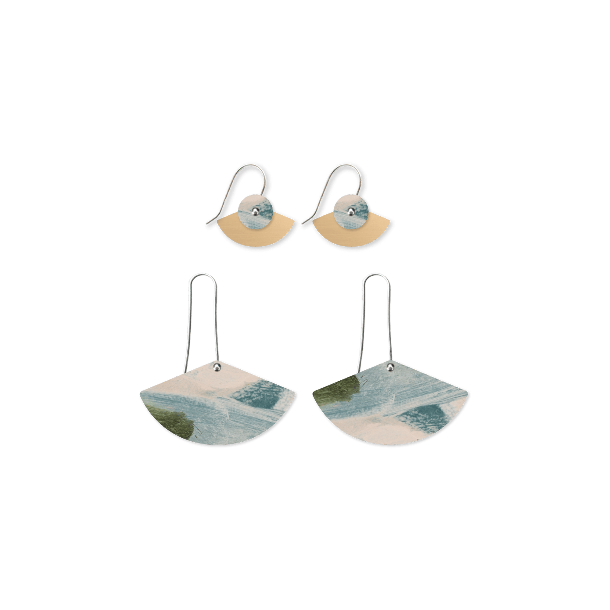 Kiasmin 2 Aura Duo Drop Fan pack Earrings