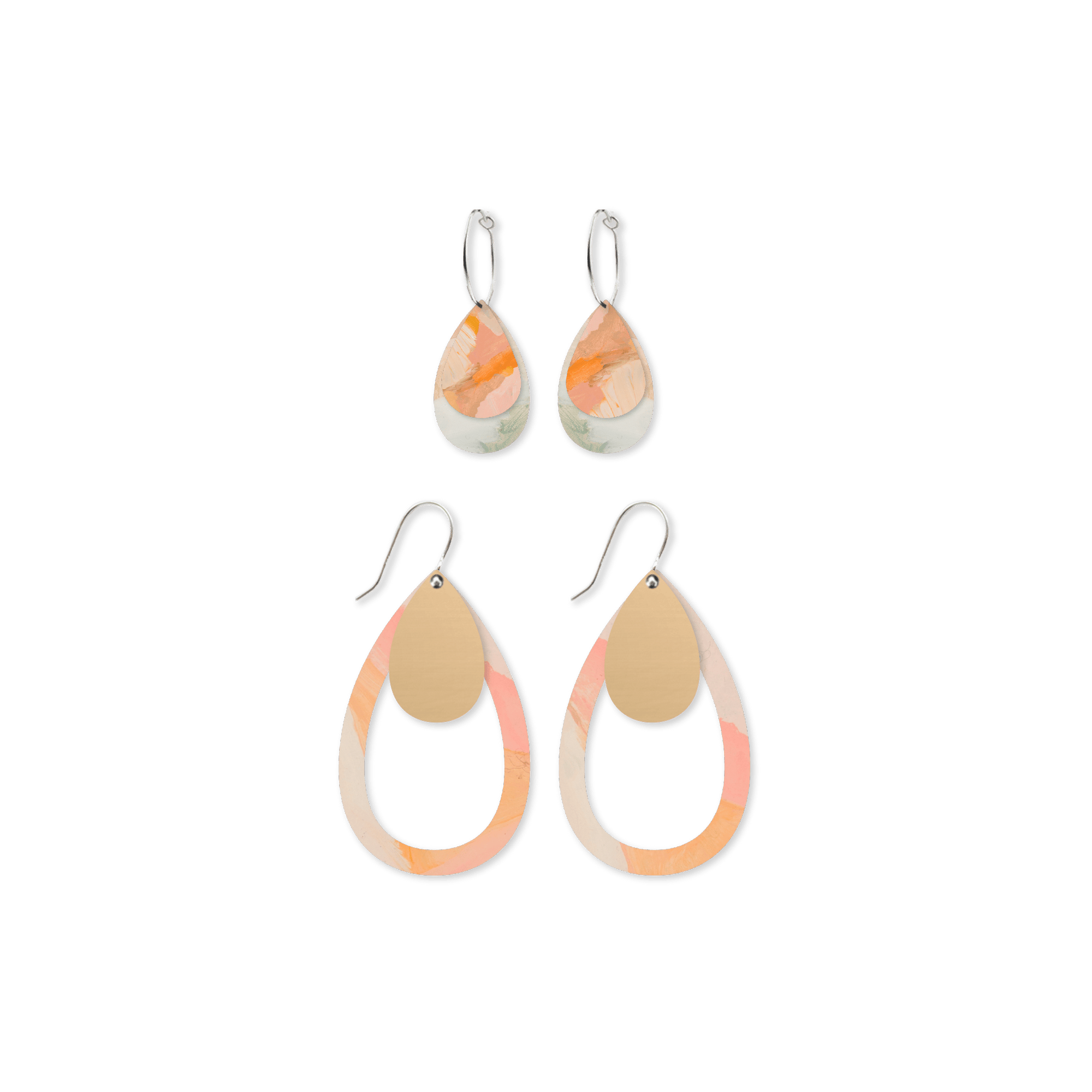 Kiasmin 2 Sunset Layered Trinity Tear Pack Earrings