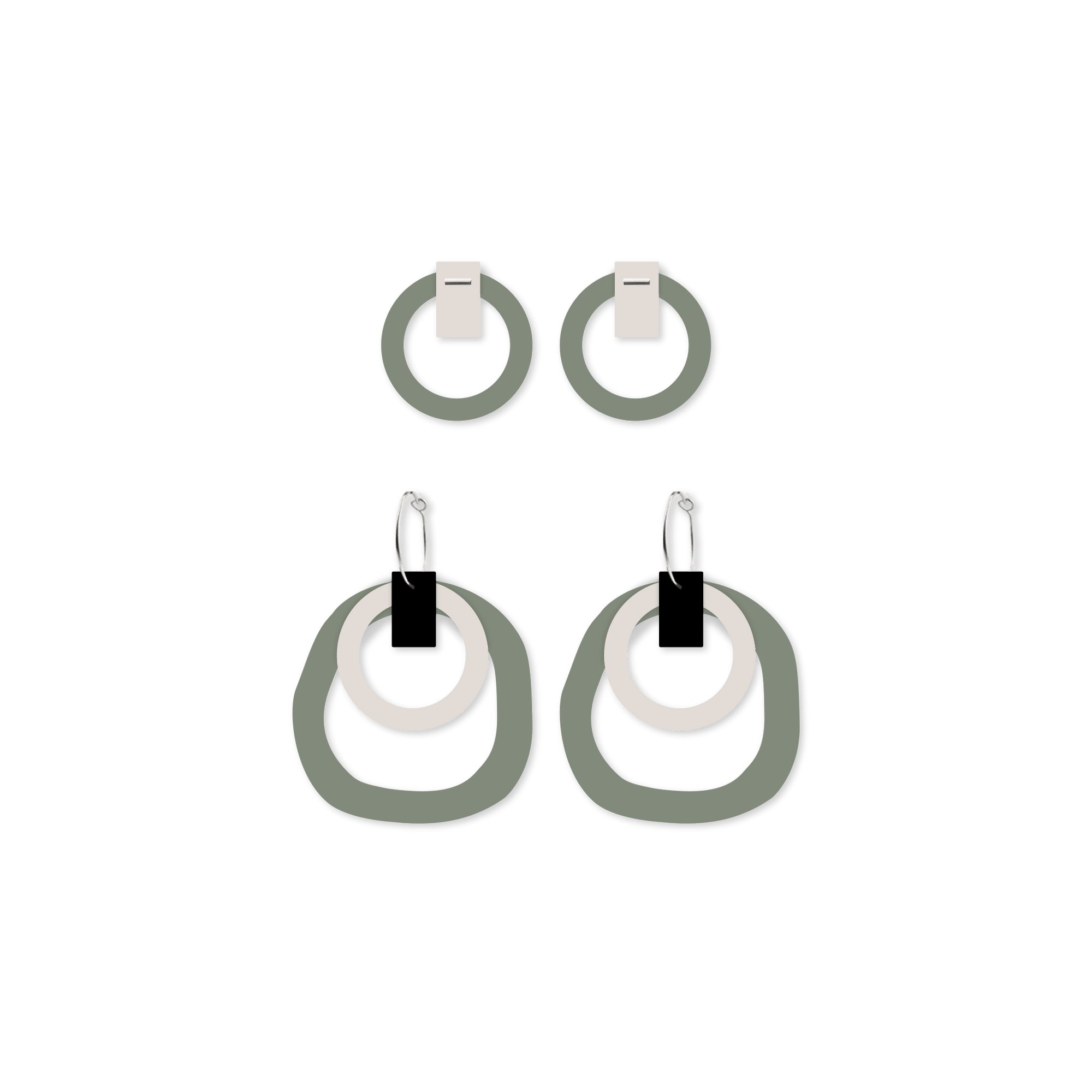 Earth&Stone Olive Orb Mixer Pack Earrings