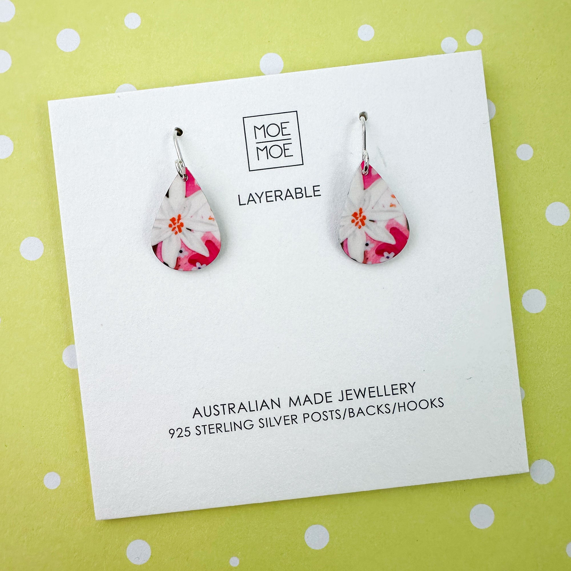 Floral Pink Mini Tear Drop